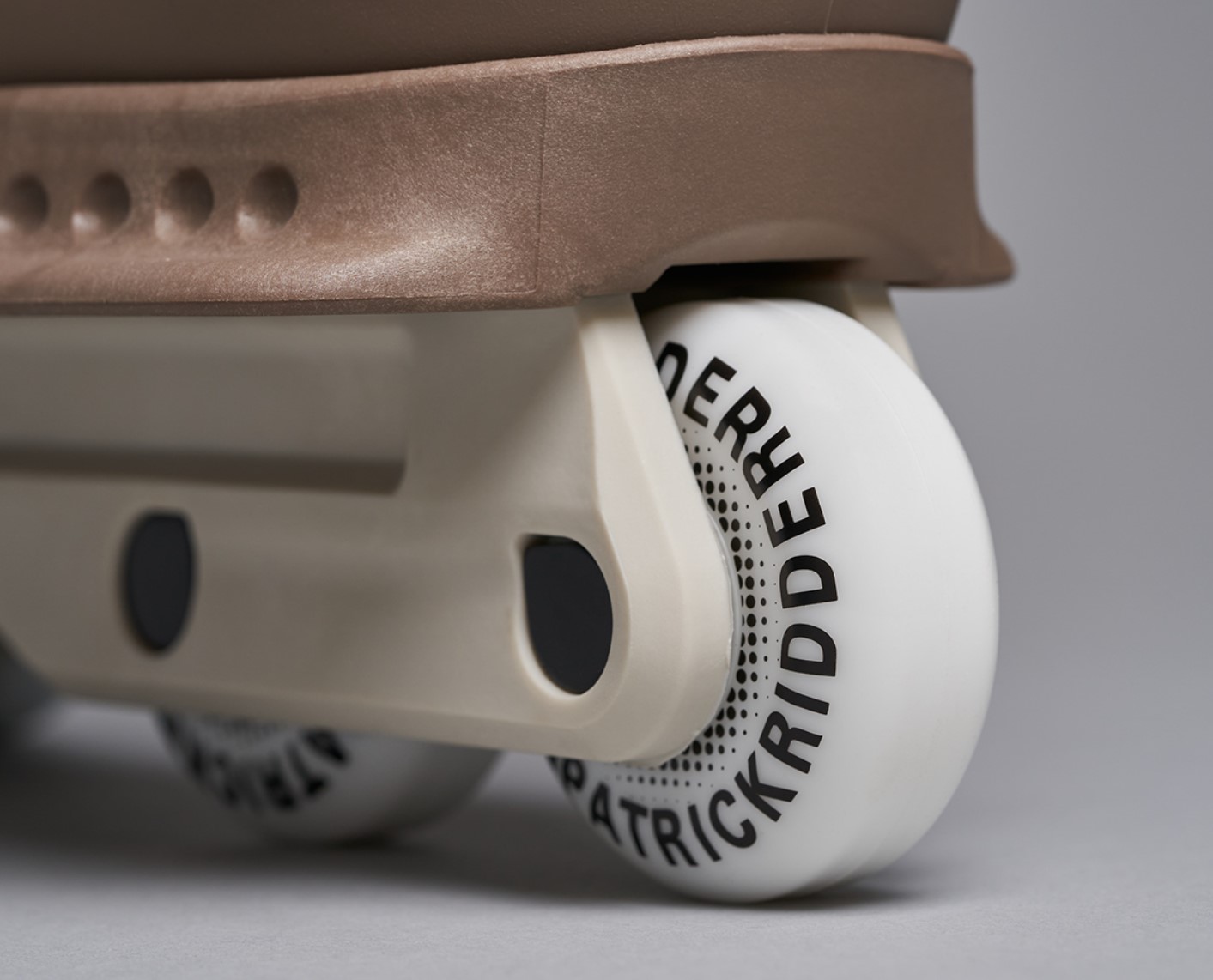 THEM Pat Ridder Pro Model aggressive inline skate in a nice brown colour wheel view